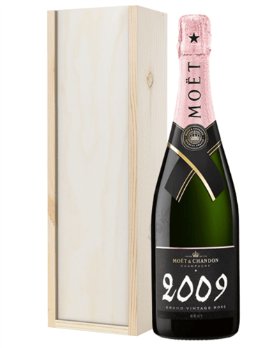 Moet & Chandon Vintage Rose Champagne Gift in Wooden Box