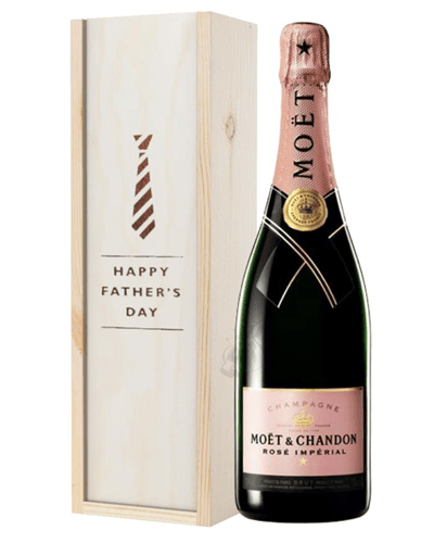 Moet et Chandon NV Rose Champagne Fathers Day Gift In Wooden Box