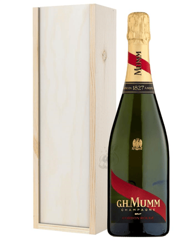 Mumm Champagne Gift in Wooden Box