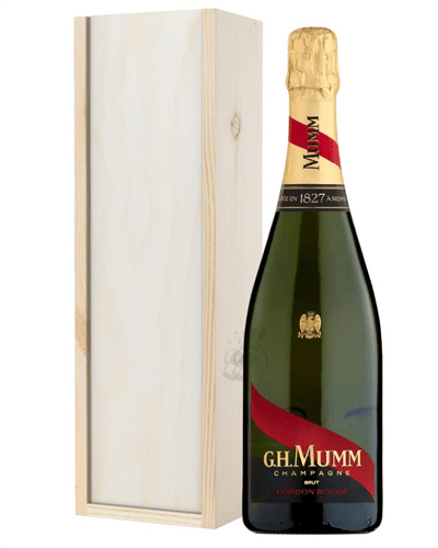 Mumm Champagne Gift in Wooden Box