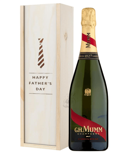 Mumm Cordon Rouge Champagne Fathers Day Gift In Wooden Box