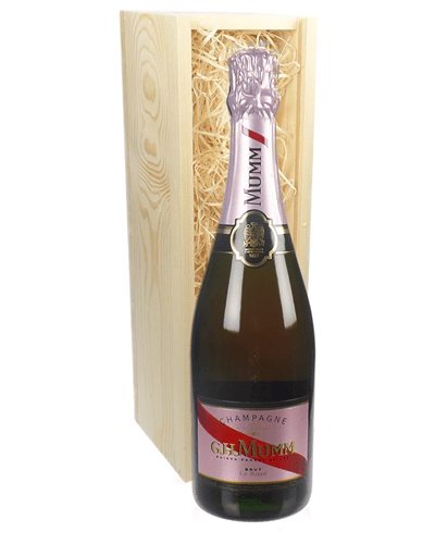 Mumm Rose Champagne Gift in Wooden Box