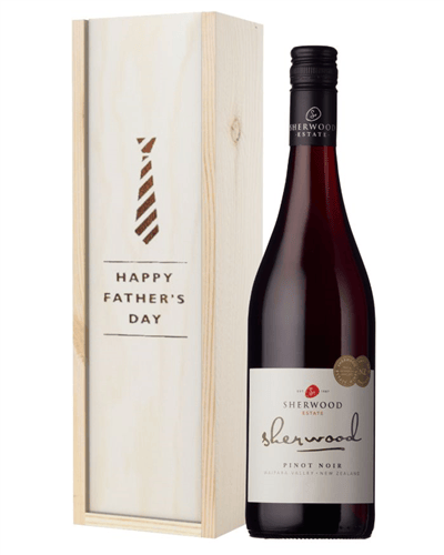 New Zealand Pinot Noir Red Wine Fathers Day Gift In Wooden Box