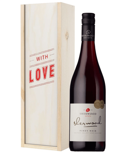 New Zealand Pinot Noir Red Wine Valentines With Love Special Gift Box