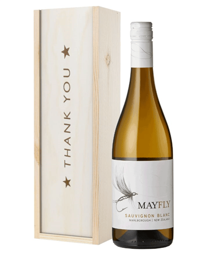 New Zealand Sauvignon Blanc White Wine Thank You Gift In Wooden Box