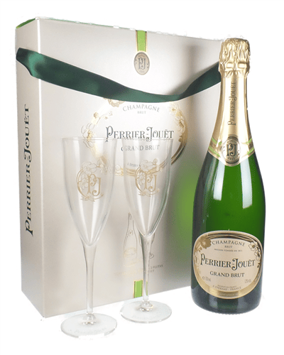 Perrier Jouet Champagne Branded Flute Set