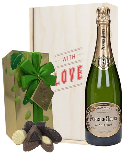 Perrier Jouet Valentines Champagne and Chocolates Gift Box