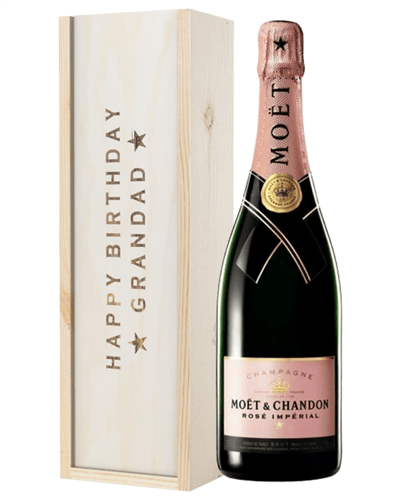 Pink Champagne Birthday Gift For Grandad