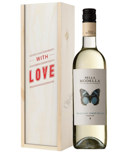 Pinot Grigio White Wine Valentines With Love Special Gift Box