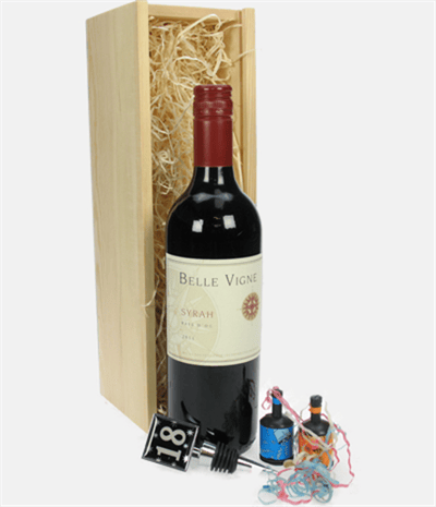 Red Wine And Bottle Stopper 18th Birthday Gift