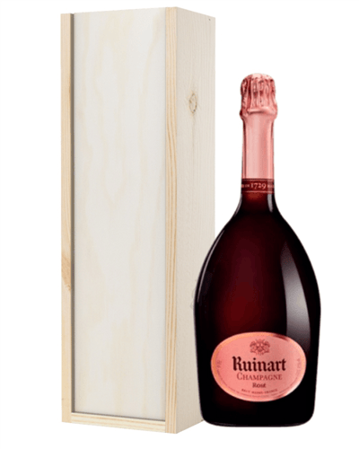 Ruinart Rose Champagne Gift in Wooden Box