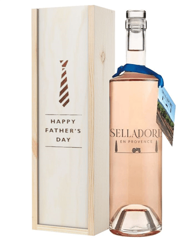 Selladore Rose Wine Fathers Day Gift In Wooden Box