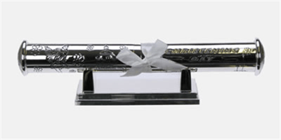 Silver Plated Christening Scroll Holder