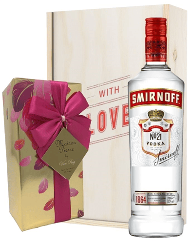 Smirnoff Red Label Vodka and Chocolates Valentines Gift