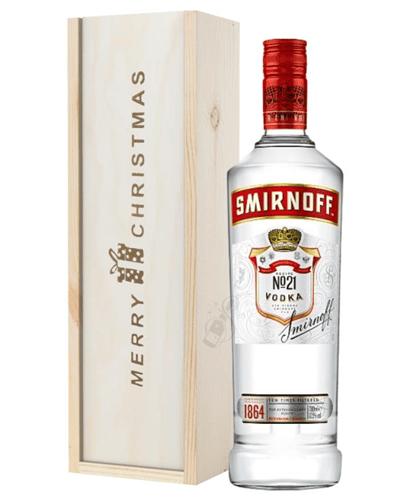 Smirnoff Red Label Vodka Christmas Gift In Wooden Box