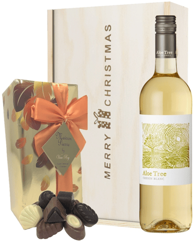 South African White Wine Christmas Wine and Chocolate Gift Box