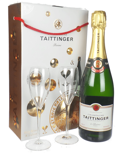 Taittinger Champagne Branded Gift Set with Glasses