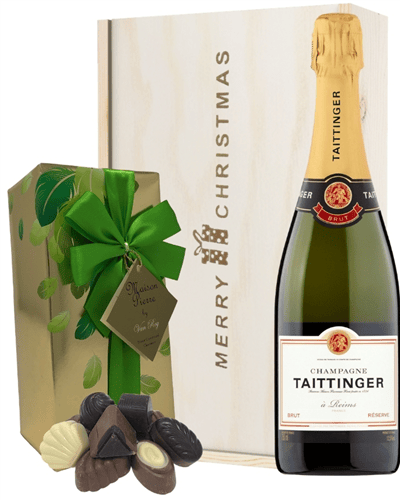 Taittinger Christmas Champagne and Chocolates Gift Box