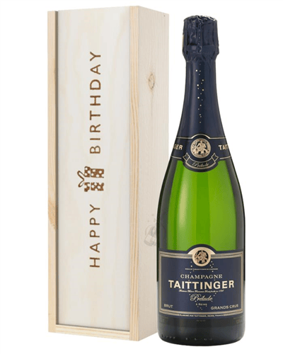 Taittinger Prelude Champagne Birthday Gift In Wooden Box
