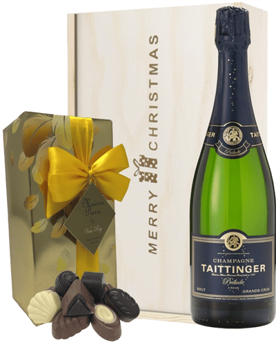 Taittinger Prelude Christmas Champagne and Chocolates Gift Box