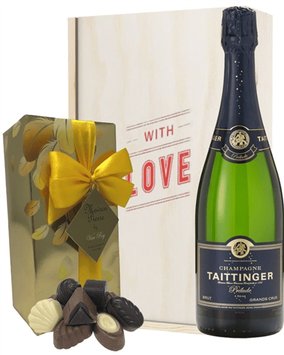 Taittinger Prelude Valentines Champagne and Chocolates Gift Box