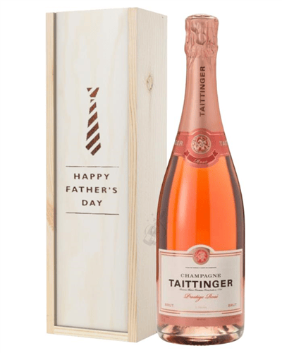 Taittinger Rose Champagne Fathers Day Gift In Wooden Box