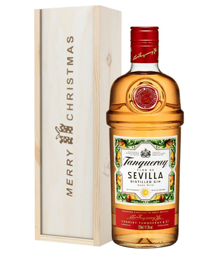 Tanqueray Sevilla Gin Christmas Gift In Wooden Box