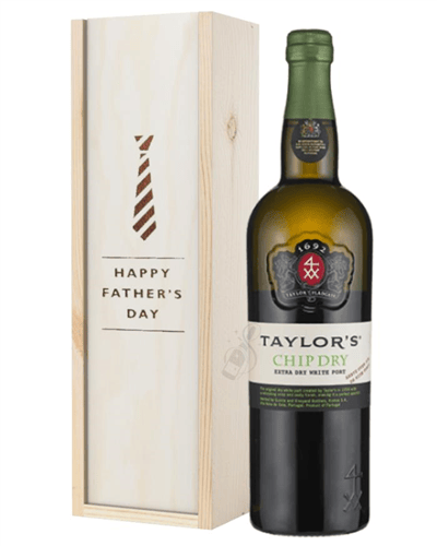 Taylors Chip Dry White Port Fathers Day Gift In Wooden Box