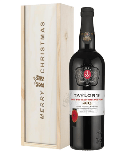Taylors Late Bottled Vintage Port Christmas Gift In Wooden Box