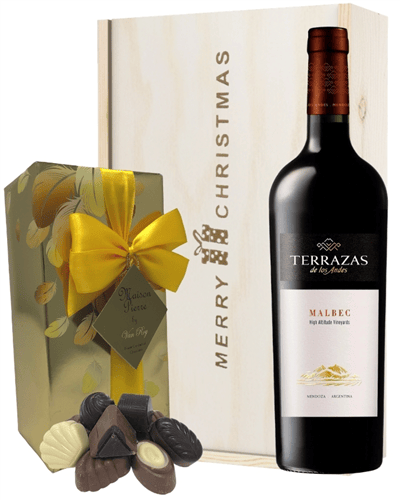 Terrazas Reserva Malbec Christmas Wine and Chocolate Gift Box