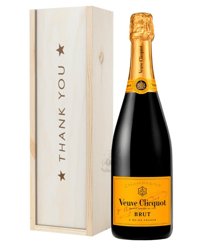 Veuve Clicquot Champagne Thank You Gift In Wooden Box