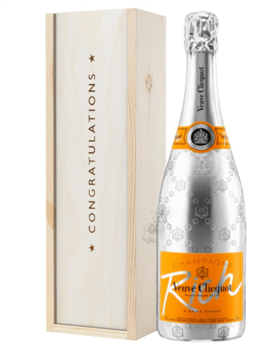 Veuve Clicquot Rich Champagne Congratulations Gift In Wooden Box