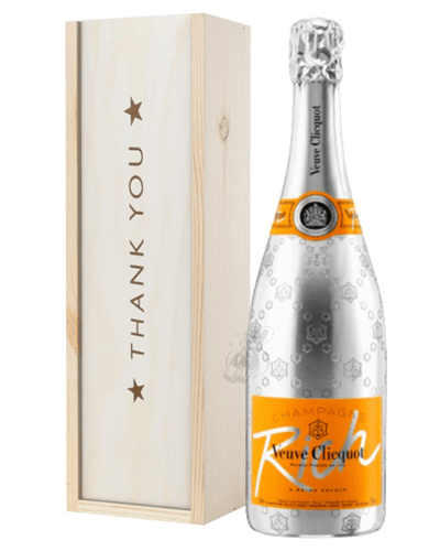 Veuve Clicquot Rich Champagne Thank You Gift In Wooden Box