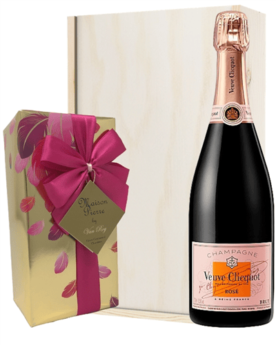 Veuve Clicquot Rose Champagne and Chocolate Gift Set