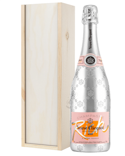 Veuve Clicquot Rose Rich Champagne Gift In Wooden Box