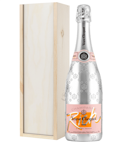 Veuve Clicquot Rose Rich Champagne Gift In Wooden Box