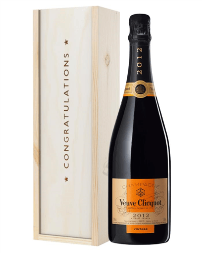 Veuve Clicquot Vintage Champagne Congratulations Gift In Wooden Box