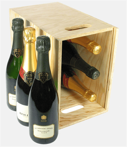 Bollinger NV & Bollinger Vintage Champagne Six Bottle Wooden Crate
