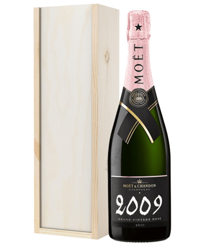 Moet & Chandon Vintage Rose Champagne Gift in Wooden Box