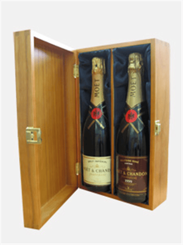 Moet NV Champagne and Vintage Rose Twin Luxury Gift