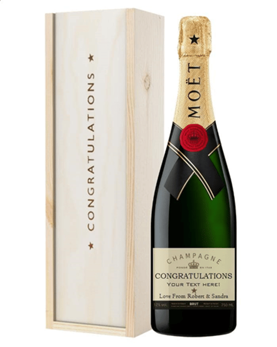 Personalised Moet Champagne Congratulations Gift