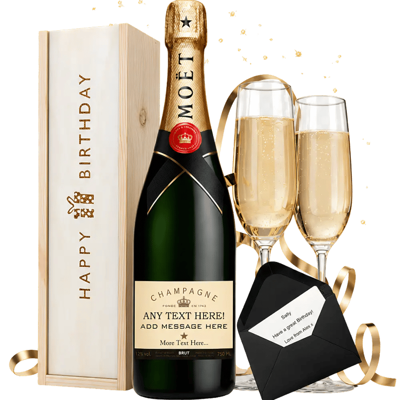 Personalised Moet Champagne Birthday Gift