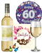 60th Birthday White Wine And Chocolates