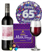 65th Birthday Wine Gift - Red Wine And Chocolates Gift Set
