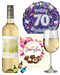 70th Birthday White Wine And Chocolates Gift