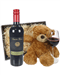 Argentinian Malbec Red Wine and Teddy Bear Gift Basket
