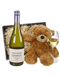 Australian Chardonnay White Wine and Teddy Bear Gift Basket