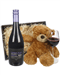 Australian Shiraz Red Wine and Teddy Bear Gift Basket
