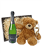 Ayala Champagne and Teddy Bear Gift Basket