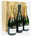 Bollinger Cuvee & Grande Annee Three Bottle Champagne Gift in Wooden Box